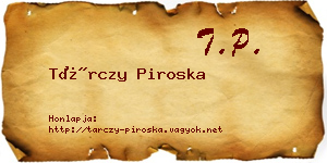 Tárczy Piroska névjegykártya