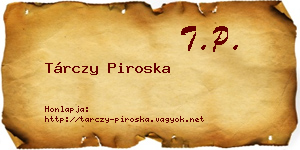 Tárczy Piroska névjegykártya
