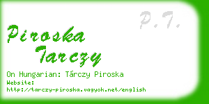piroska tarczy business card